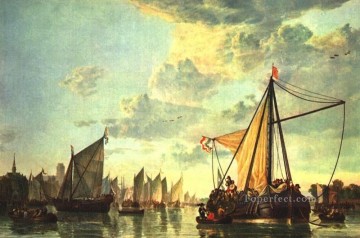 El paisaje marino de Maas en Dordrecht, pintor Aelbert Cuyp Pinturas al óleo